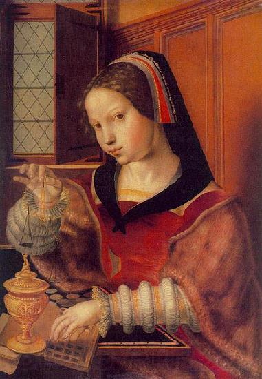 Jan van Hemessen Woman Weighing Gold, also called Woman Holding a Balance Spain oil painting art